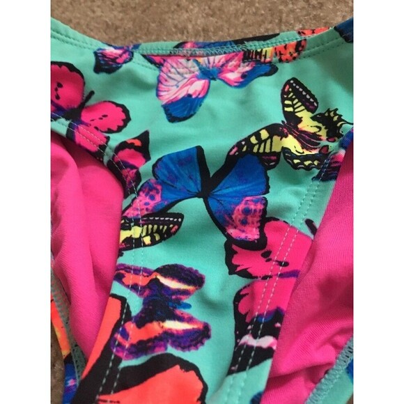Justice Girls Colorful Print Swim Bikini Bottom Lined 1 Piece Size 8 Multicolor - Picture 2 of 6